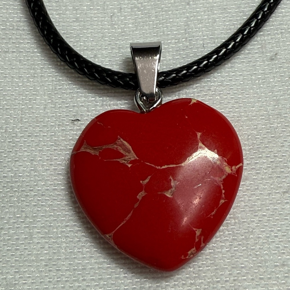 Heart-Shaped Red Pendant Necklace